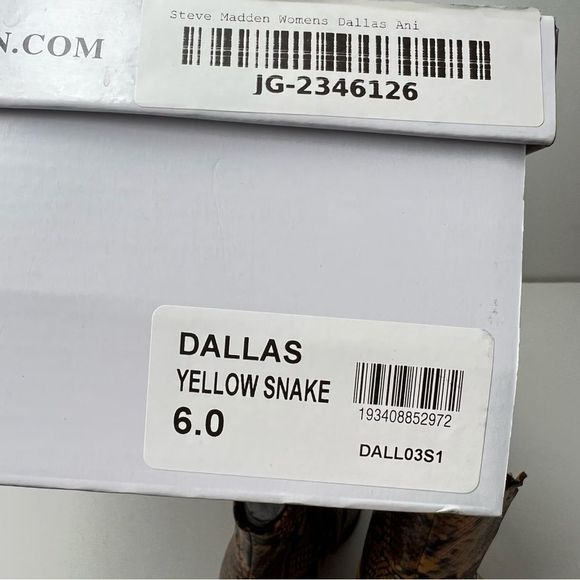 Steve Madden Womens Dallas Yellow Snake Ankle Boots Heels Size 6 New Boho - Picture 9 of 9